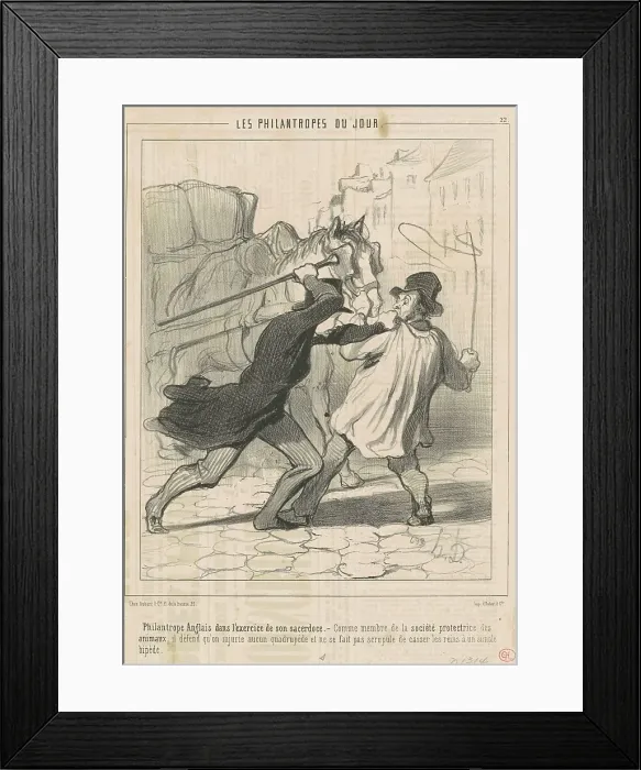 Framed Print : Philantrope anglais dans l'exercice... 19th century. Creator: Honore Daumier Framed Print : Philantrope anglais dans l'exercice... 19th century. Creator: Honore Daumier