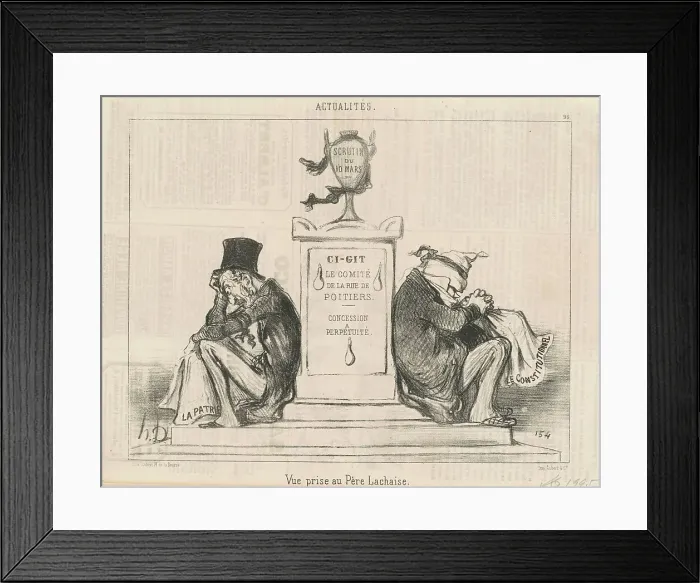 Framed Print : Vue prise au Père Lachaise, 19th century. Creator: Honore Daumier Framed Print : Vue prise au Père Lachaise, 19th century. Creator: Honore Daumier