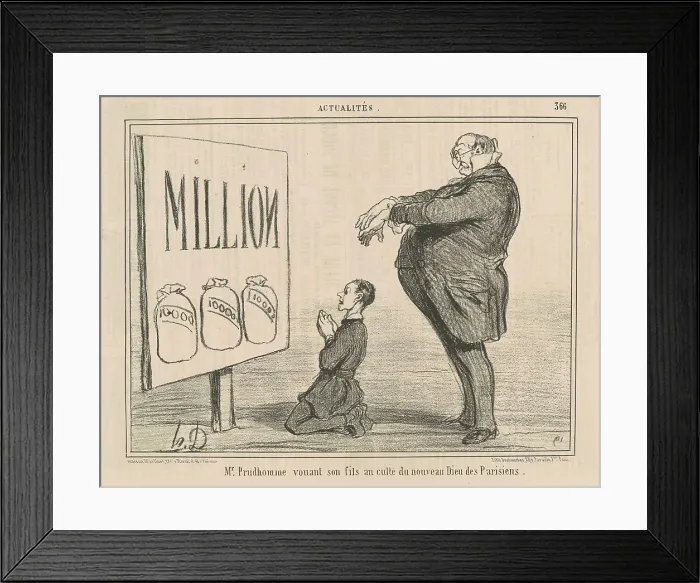 Framed Print : Mr. Prudhomme vouant son fils au... 19th century. Creator: Honore Daumier Framed Print : Mr. Prudhomme vouant son fils au... 19th century. Creator: Honore Daumier