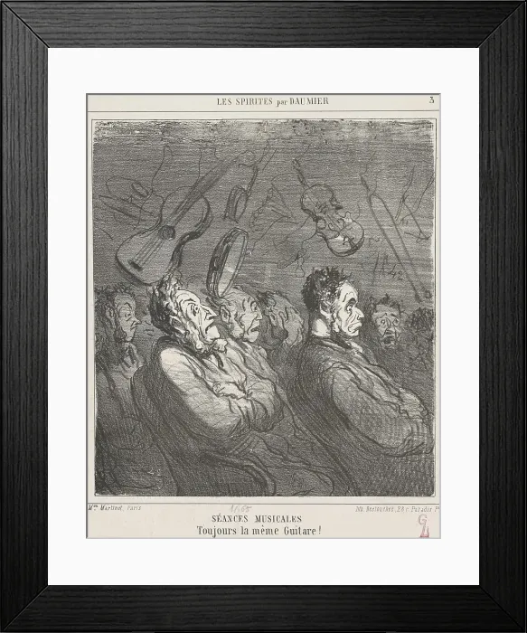 Framed Print : Séances musicales, 19th century. Creator: Honore Daumier