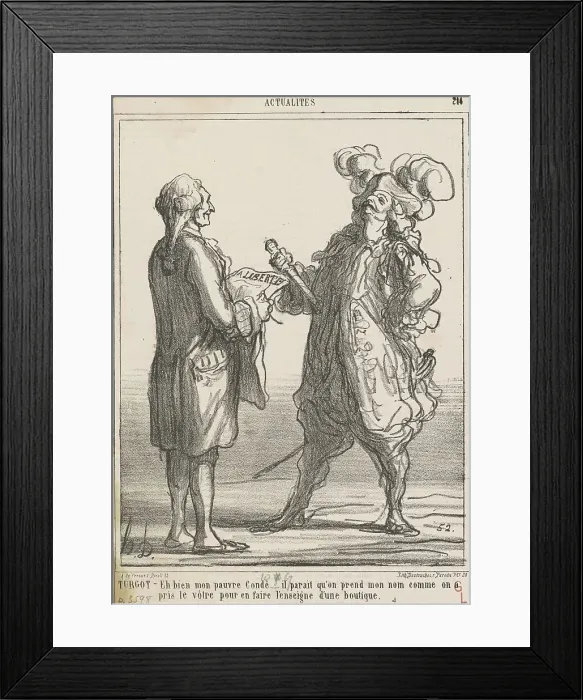 Framed Print : Turgot -- Eh bien mon pauvre condé... 19th century. Creator: Honore Daumier Framed Print : Turgot -- Eh bien mon pauvre condé... 19th century. Creator: Honore Daumier