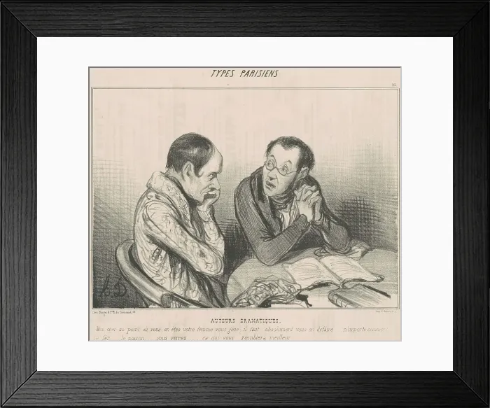 Framed Print : Auteurs dramatiques, 19th century. Creator: Honore Daumier Framed Print : Auteurs dramatiques, 19th century. Creator: Honore Daumier