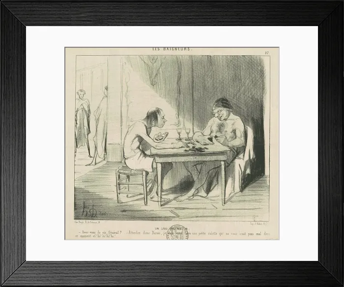 Framed Print : Un joli calembour, 19th century. Creator: Honore Daumier Framed Print : Un joli calembour, 19th century. Creator: Honore Daumier