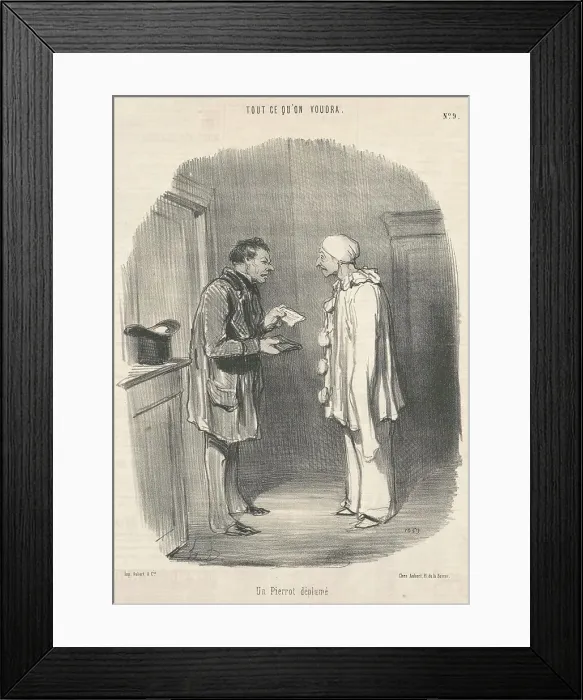 Framed Print : Un pierrot déplumé, 19th century. Creator: Honore Daumier Framed Print : Un pierrot déplumé, 19th century. Creator: Honore Daumier