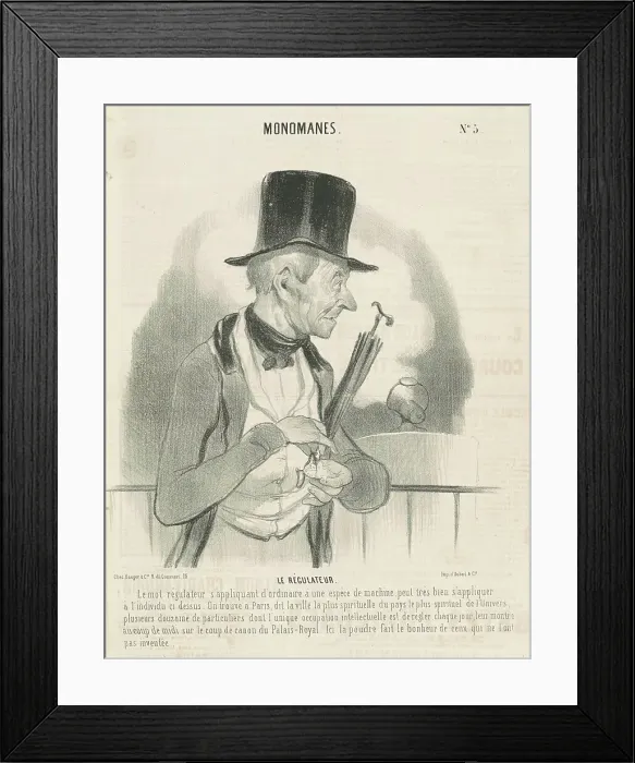 Framed Print : Le regulateur, 19th century. Creator: Honore Daumier Framed Print : Le regulateur, 19th century. Creator: Honore Daumier