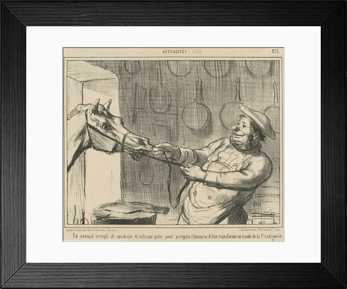 Framed Print : Un animal rempli de modestie... 19th century. Creator: Honore Daumier Framed Print : Un animal rempli de modestie... 19th century. Creator: Honore Daumier