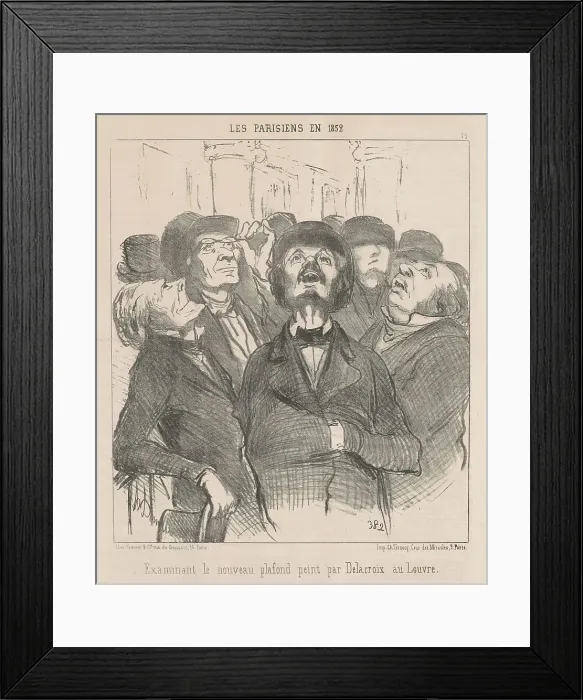 Framed Print : Examinant le nouveau plafond... 19th century. Creator: Honore Daumier Framed Print : Examinant le nouveau plafond... 19th century. Creator: Honore Daumier