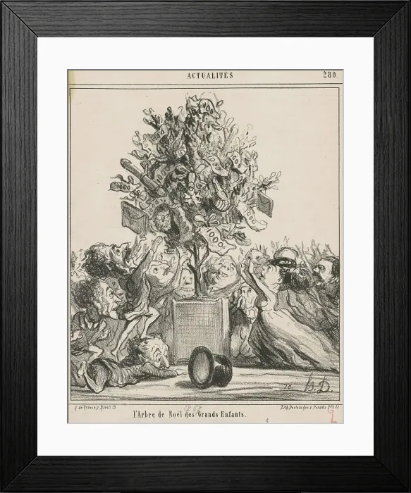 Framed Print : L'Arbre de Noël des Grands Enfants, 19th century. Creator: Honore Daumier Framed Print : L'Arbre de Noël des Grands Enfants, 19th century. Creator: Honore Daumier