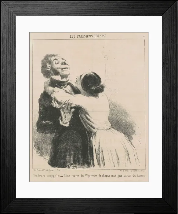 Framed Print : Tendresse conjugale, 19th century. Creator: Honore Daumier Framed Print : Tendresse conjugale, 19th century. Creator: Honore Daumier