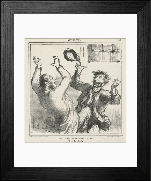Framed Print : Une soirée d'allégresse a Clichy, 19th century. Creator: Honore Daumier Framed Print : Une soirée d'allégresse a Clichy, 19th century. Creator: Honore Daumier
