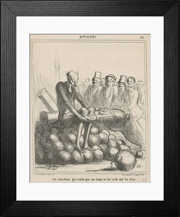 Framed Print : Un inventeur qui craint que son fonds ne luis reste... 19th century. Creator: Honore Daumier Framed Print : Un inventeur qui craint que son fonds ne luis reste... 19th century. Creator: Honore Daumier