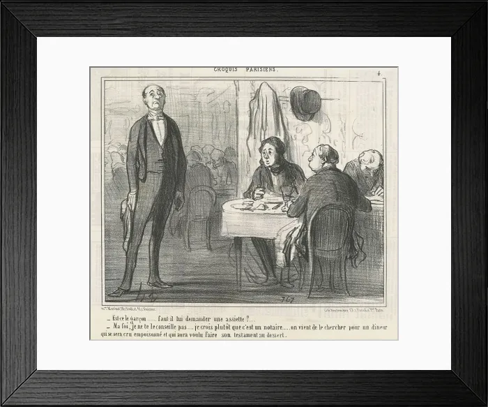 Framed Print : Est-ce le garçon?, 19th century. Creator: Honore Daumier Framed Print : Est-ce le garçon?, 19th century. Creator: Honore Daumier