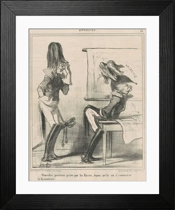 Framed Print : Nouvelles positions prises par les russes... 19th century. Creator: Honore Daumier Framed Print : Nouvelles positions prises par les russes... 19th century. Creator: Honore Daumier