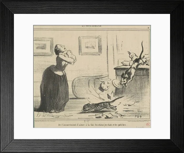 Framed Print : De l'inconvénient d'aimer a la fois... 19th century. Creator: Honore Daumier Framed Print : De l'inconvénient d'aimer a la fois... 19th century. Creator: Honore Daumier