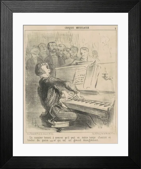 Framed Print : Un monsieur tenant a prouver qu'il peut... 19th century. Creator: Honore Daumier Framed Print : Un monsieur tenant a prouver qu'il peut... 19th century. Creator: Honore Daumier