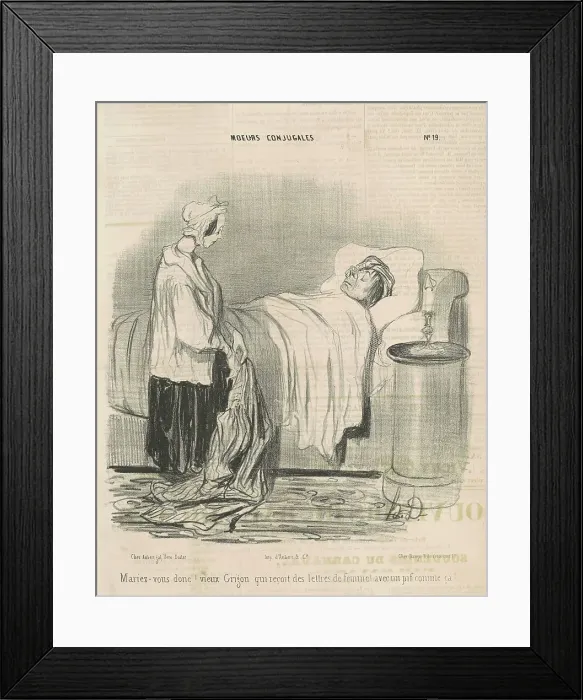 Framed Print : Mariez-vous donc! vieux Grigou... 19th century. Creator: Honore Daumier Framed Print : Mariez-vous donc! vieux Grigou... 19th century. Creator: Honore Daumier