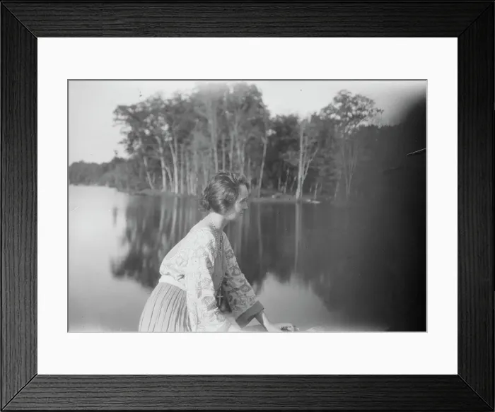 Framed Print : Mower, Margaret, Miss, seated outdoors, not before 1916. Creator: Arnold Genthe Framed Print : Mower, Margaret, Miss, seated outdoors, not before 1916. Creator: Arnold Genthe