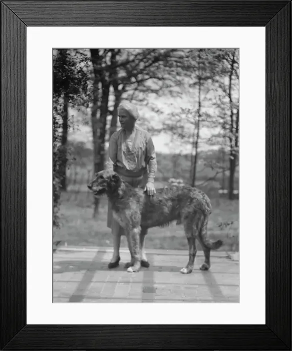 Framed Print : Noland, Charlotte, Miss, with dog, standing outdoors, 1931 May 8. Creator: Arnold Genthe Framed Print : Noland, Charlotte, Miss, with dog, standing outdoors, 1931 May 8. Creator: Arnold Genthe