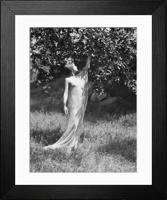 Framed Print : Olson, Margaret, Miss, standing outdoors, 1924 July. Creator: Arnold Genthe Framed Print : Olson, Margaret, Miss, standing outdoors, 1924 July. Creator: Arnold Genthe