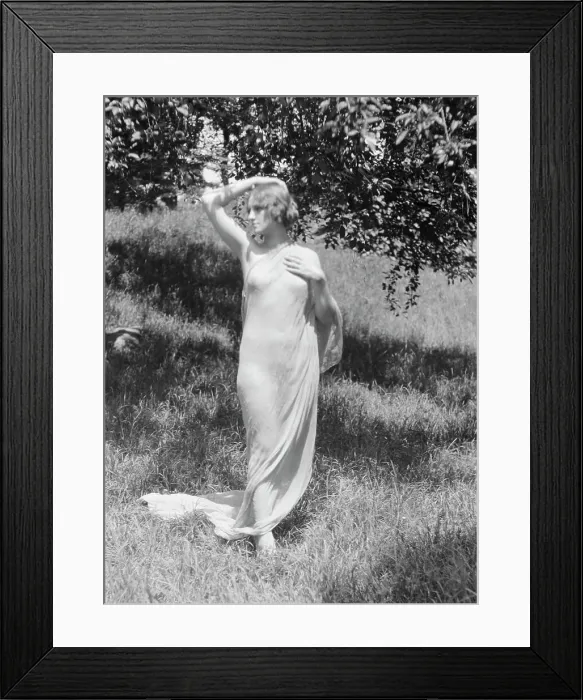 Framed Print : Olson, Margaret, Miss, standing outdoors, 1924 July. Creator: Arnold Genthe Framed Print : Olson, Margaret, Miss, standing outdoors, 1924 July. Creator: Arnold Genthe