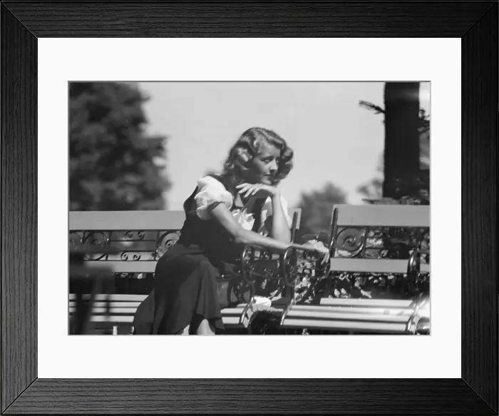 Framed Print : Roelof, Wilma, Miss, seated outdoors, 1932 July. Creator: Arnold Genthe Framed Print : Roelof, Wilma, Miss, seated outdoors, 1932 July. Creator: Arnold Genthe
