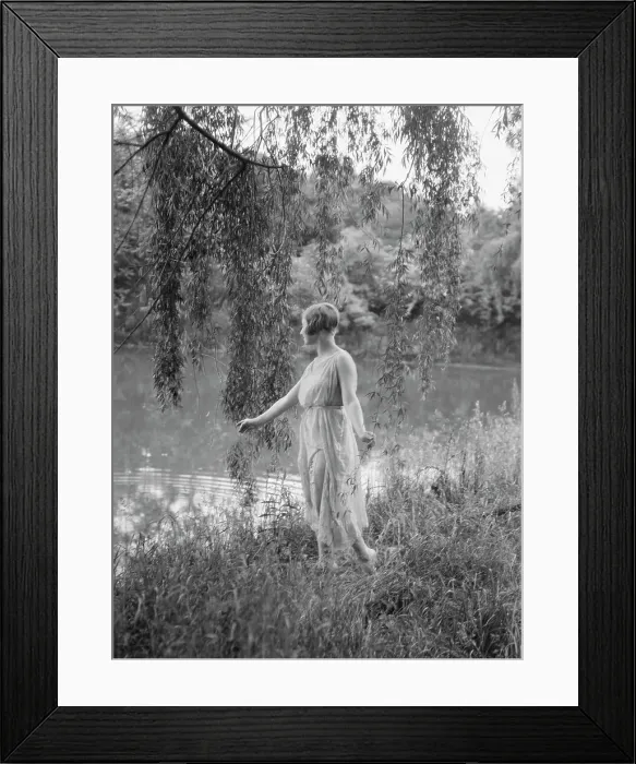 Framed Print : Rossin, F. Miss, standing outdoors, 1928 Creator: Arnold Genthe Framed Print : Rossin, F. Miss, standing outdoors, 1928 Creator: Arnold Genthe