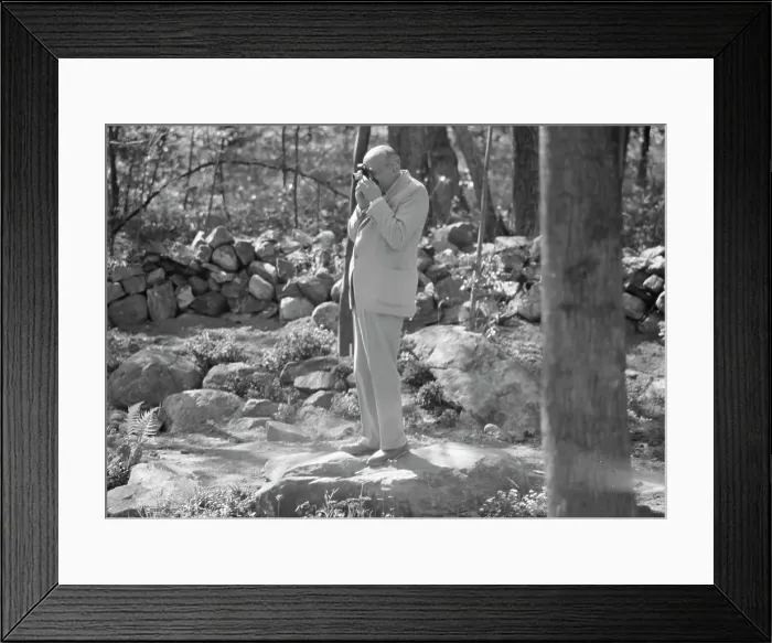 Framed Print : Rothbart, Albert, Mr. taking a photograph outdoors, between 1920 and 1935. Creator: Arnold Genthe Framed Print : Rothbart, Albert, Mr. taking a photograph outdoors, between 1920 and 1935. Creator: Arnold Genthe