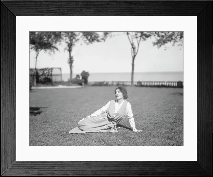 Framed Print : Savagoy, Henriette, seated on a lawn, 1922 July 31. Creator: Arnold Genthe Framed Print : Savagoy, Henriette, seated on a lawn, 1922 July 31. Creator: Arnold Genthe