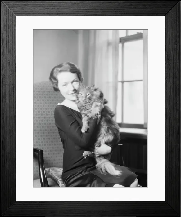 Framed Print : Schermerhorn, N.E. Mrs. with cat, portrait photograph, 1928 Dec. 3. Creator: Arnold Genthe Framed Print : Schermerhorn, N.E. Mrs. with cat, portrait photograph, 1928 Dec. 3. Creator: Arnold Genthe