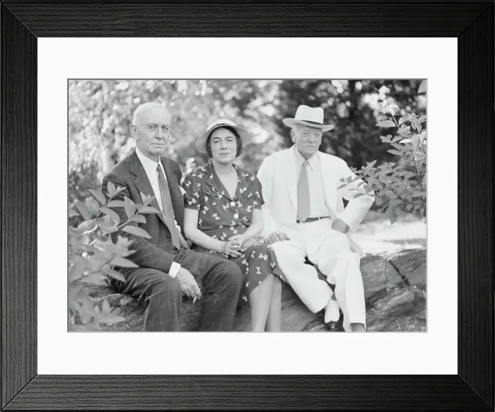 Framed Print : Timken, W.R. Mr. and Mrs. and John Hemming Fry, seated outdoors, 1938 July. Creator: Arnold Genthe Framed Print : Timken, W.R. Mr. and Mrs. and John Hemming Fry, seated outdoors, 1938 July. Creator: Arnold Genthe