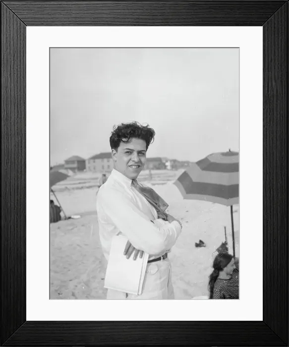 Framed Print : Unidentified member of the Albert Rothbart group at the beach, between 1920 and 1935. Creator: Arnold Genthe Framed Print : Unidentified member of the Albert Rothbart group at the beach, between 1920 and 1935. Creator: Arnold Genthe