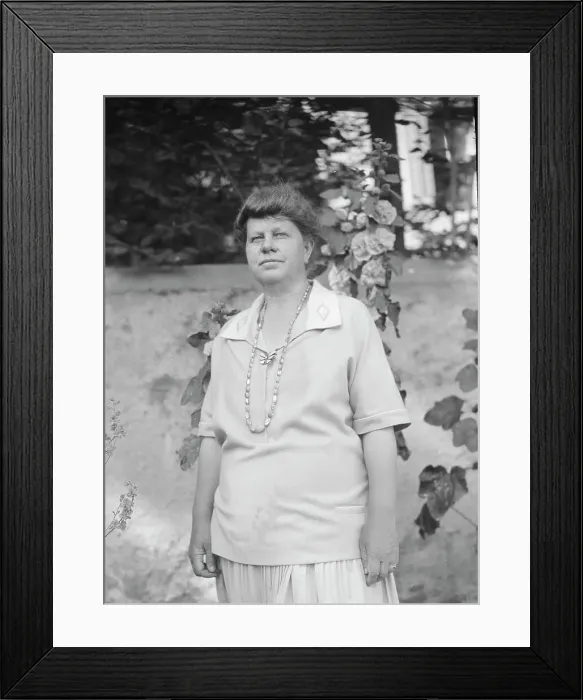 Framed Print : Unidentified woman, possibly Mrs. Cosgrave, standing outdoors, not before 1917. Creator: Arnold Genthe Framed Print : Unidentified woman, possibly Mrs. Cosgrave, standing outdoors, not before 1917. Creator: Arnold Genthe