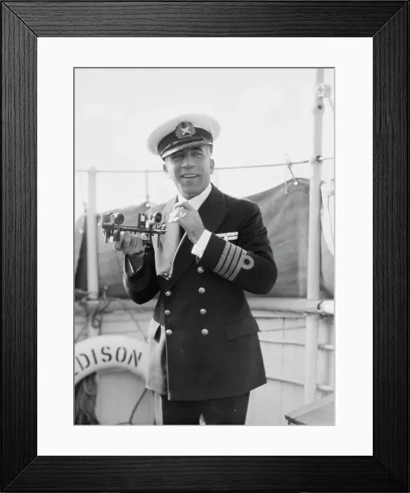 Framed Print : Vourekas, Captain, on his ship, 1929 Creator: Arnold Genthe Framed Print : Vourekas, Captain, on his ship, 1929 Creator: Arnold Genthe
