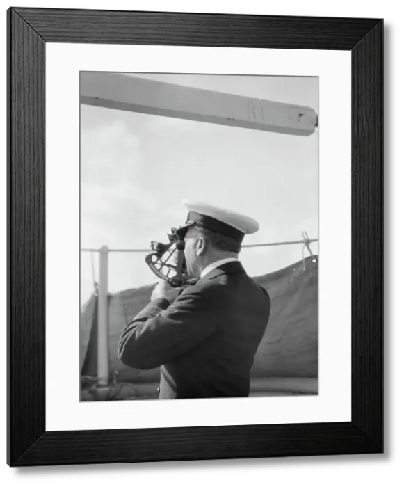 Framed Print : Vourekas, Captain, on his ship, 1929 Creator: Arnold Genthe Framed Print : Vourekas, Captain, on his ship, 1929 Creator: Arnold Genthe