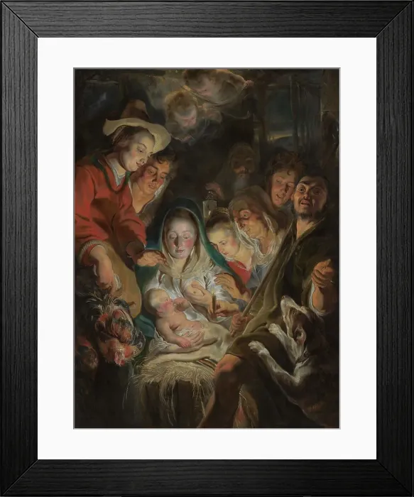 Framed Print : The Adoration of the Shepherds, c. 1616-1617. Creator: Jordaens, Jacob (1593-1678)