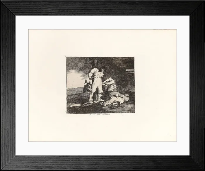 Framed Print : Los Desastres de la Guerra (The Disasters of War), Plate 15: Y no hai remedio... 1810s. Creator: Goya, Francisco, de (1746-1828) Framed Print : Los Desastres de la Guerra (The Disasters of War), Plate 15: Y no hai remedio... 1810s. Creator: Goya, Francisco, de (1746-1828)