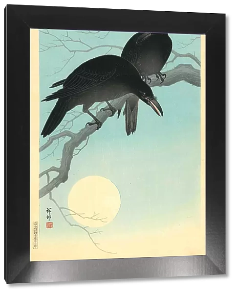 Crows in the moonlight, 1927. Creator: Ohara, Koson (1877-1945)