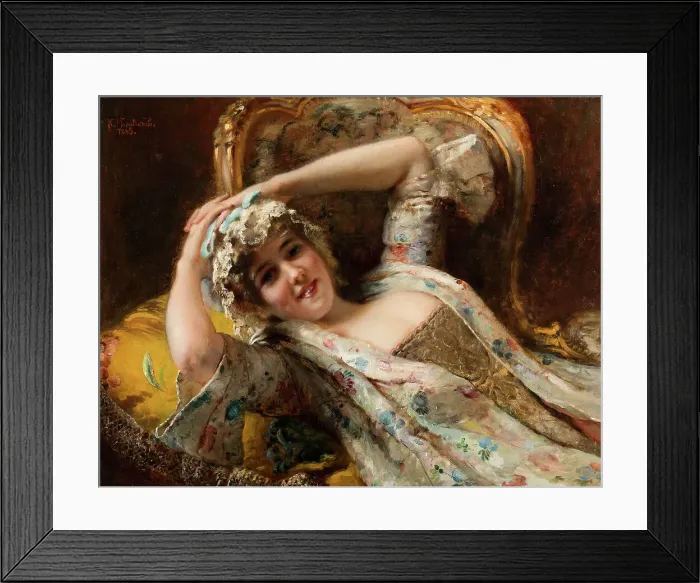 Framed Print : Coquette, 1885. Creator: Makovsky, Konstantin Yegorovich (1839-1915) Framed Print : Coquette, 1885. Creator: Makovsky, Konstantin Yegorovich (1839-1915)