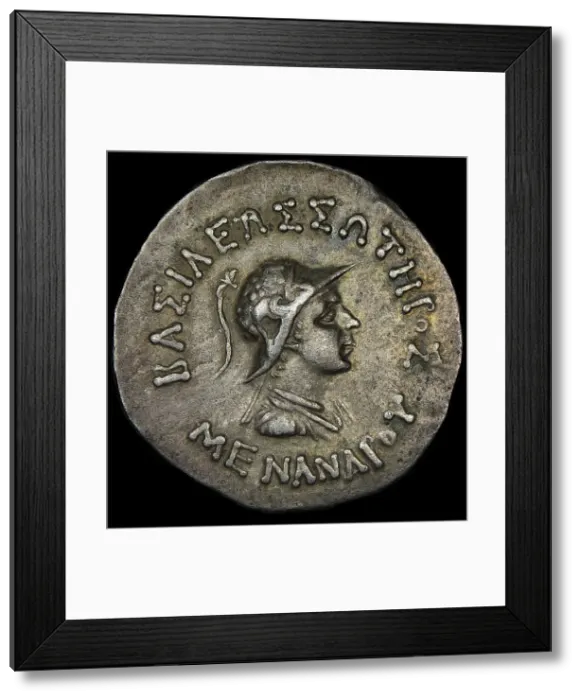 Framed Print : Coin of Menander I, ca 160-130 BC. Creator: Numismatic, Ancient Coins Framed Print : Coin of Menander I, ca 160-130 BC. Creator: Numismatic, Ancient Coins