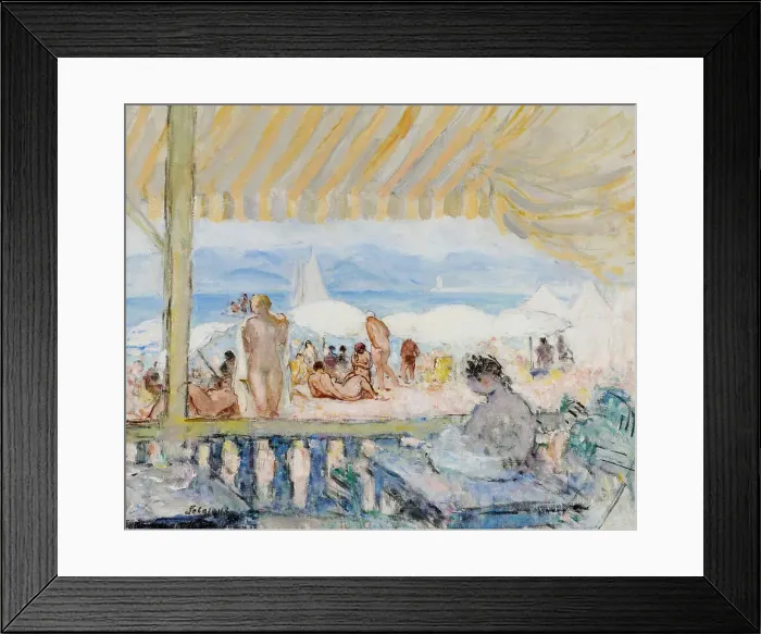 Framed Print : Véranda sur la Plage de Cannes. Creator: Lebasque, Henri (1865-1937) Framed Print : Véranda sur la Plage de Cannes. Creator: Lebasque, Henri (1865-1937)
