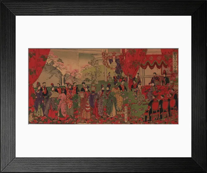 Framed Print : A Banquet in celebration of the New Imperial Palace, 1888. Creator: Chikanobu, Toyohara (Yoshu) (1838-1912) Framed Print : A Banquet in celebration of the New Imperial Palace, 1888. Creator: Chikanobu, Toyohara (Yoshu) (1838-1912)