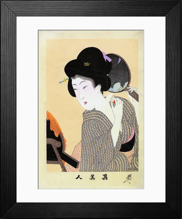 Framed Print : Applying powder to neck (Shin Bijin), 1897. Creator: Chikanobu, Toyohara (Yoshu) (1838-1912) Framed Print : Applying powder to neck (Shin Bijin), 1897. Creator: Chikanobu, Toyohara (Yoshu) (1838-1912)