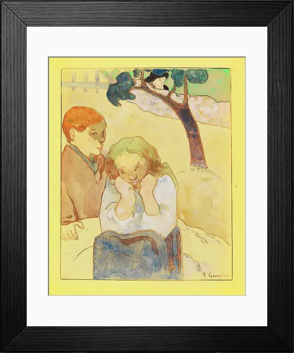 Framed Print : Les misères humaines, 1889. Creator: Gauguin, Paul Eugéne Henri (1848-1903) Framed Print : Les misères humaines, 1889. Creator: Gauguin, Paul Eugéne Henri (1848-1903)