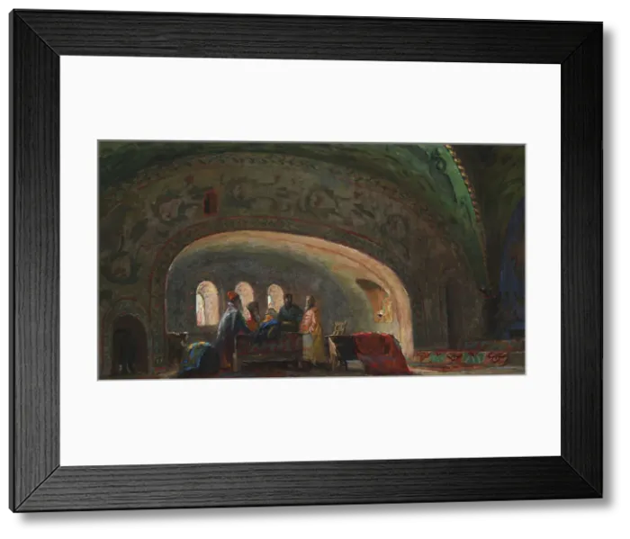 Framed Print : Stage design for the opera Boris Godunov by M. Musorgsky, ca 1926. Creator: Dmitriyev, Vladimir Vladimirovich (1900-1948) Framed Print : Stage design for the opera Boris Godunov by M. Musorgsky, ca 1926. Creator: Dmitriyev, Vladimir Vladimirovich (1900-1948)
