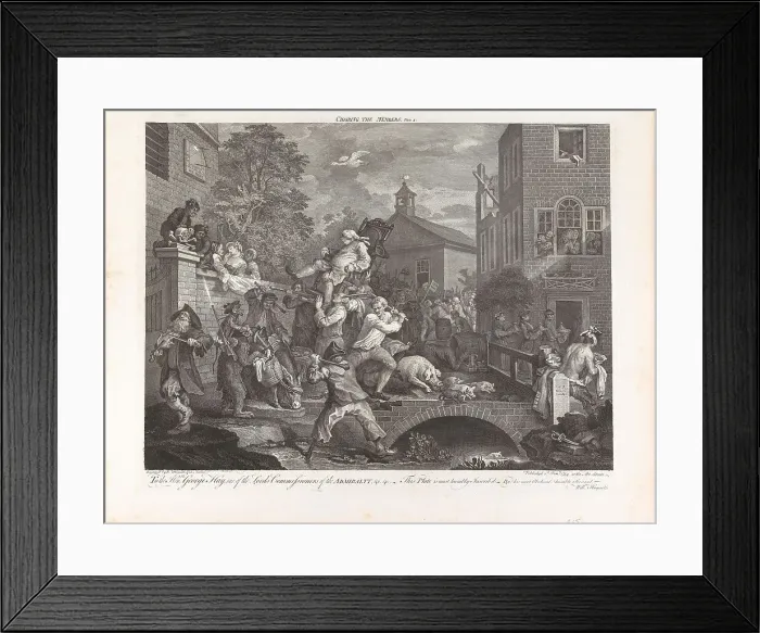Framed Print : Four Prints of an Election: Chairing the Member, Plate IV, 1758. Creator: Hogarth, William (1697-1764) Framed Print : Four Prints of an Election: Chairing the Member, Plate IV, 1758. Creator: Hogarth, William (1697-1764)