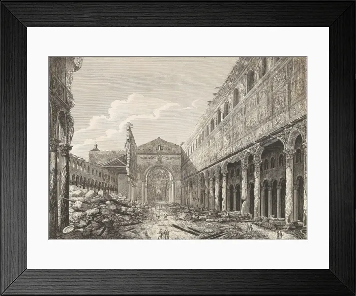 Framed Print : View of the Basilica of Saint Paul Outside the Walls in Rome, 1823. Creator: Rossini, Luigi (1790-1857) Framed Print : View of the Basilica of Saint Paul Outside the Walls in Rome, 1823. Creator: Rossini, Luigi (1790-1857)
