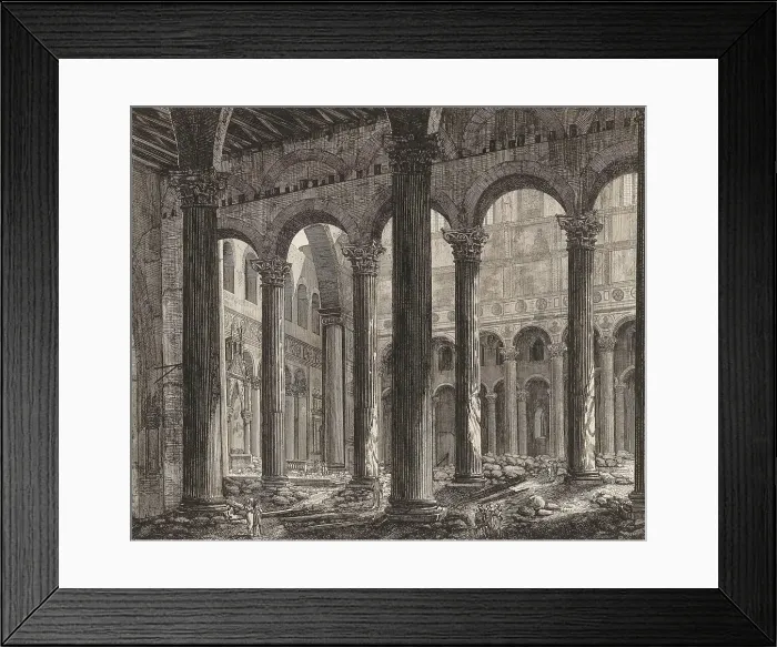 Framed Print : View of the Basilica of Saint Paul Outside the Walls in Rome, 1823. Creator: Rossini, Luigi (1790-1857) Framed Print : View of the Basilica of Saint Paul Outside the Walls in Rome, 1823. Creator: Rossini, Luigi (1790-1857)