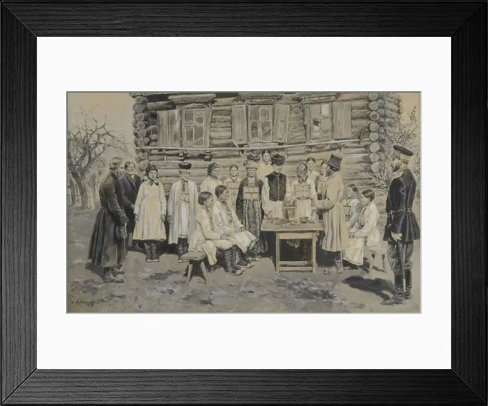 Framed Print : Russian Wedding, 19th century. Creator: Kaufmann, D. (active End of the 19th cen.) Framed Print : Russian Wedding, 19th century. Creator: Kaufmann, D. (active End of the 19th cen.)