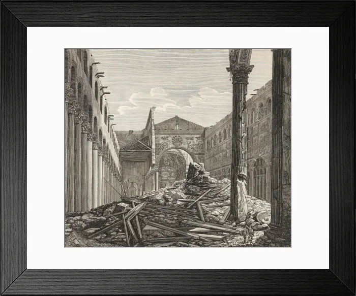 Framed Print : View of the Basilica of Saint Paul Outside the Walls in Rome, 1823. Creator: Rossini, Luigi (1790-1857) Framed Print : View of the Basilica of Saint Paul Outside the Walls in Rome, 1823. Creator: Rossini, Luigi (1790-1857)