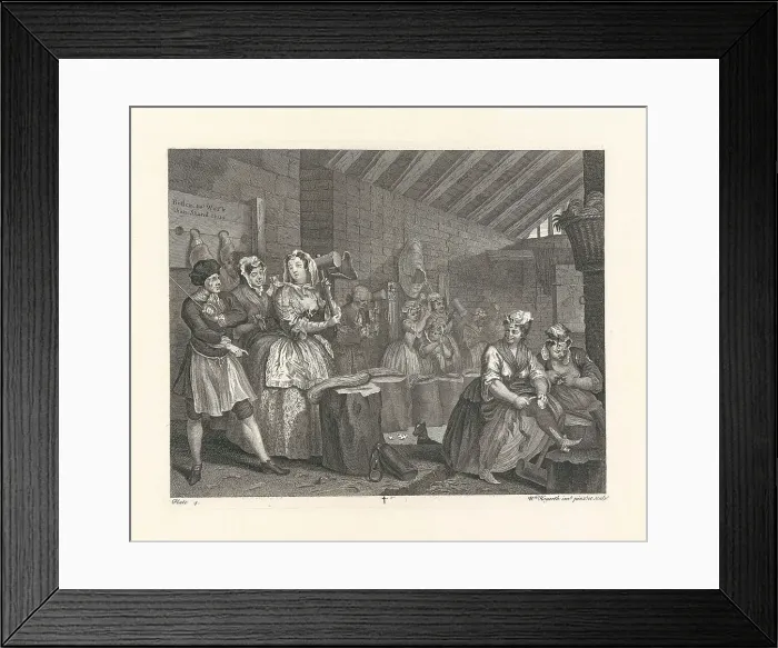 Framed Print : A Harlot's Progress. Plate 4: Moll beats hemp in Bridewell Prison, 1732. Creator: Hogarth, William (1697-1764) Framed Print : A Harlot's Progress. Plate 4: Moll beats hemp in Bridewell Prison, 1732. Creator: Hogarth, William (1697-1764)